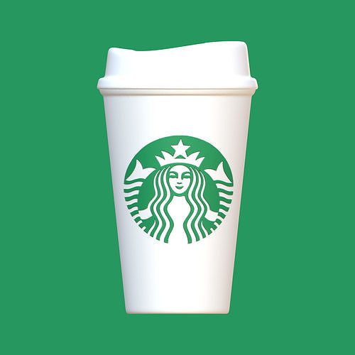 Starbucks cup high poly 3D print model