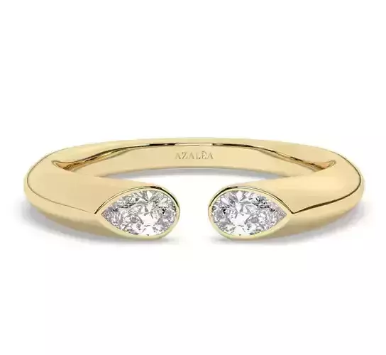 Pear Diamond Cuff Ring