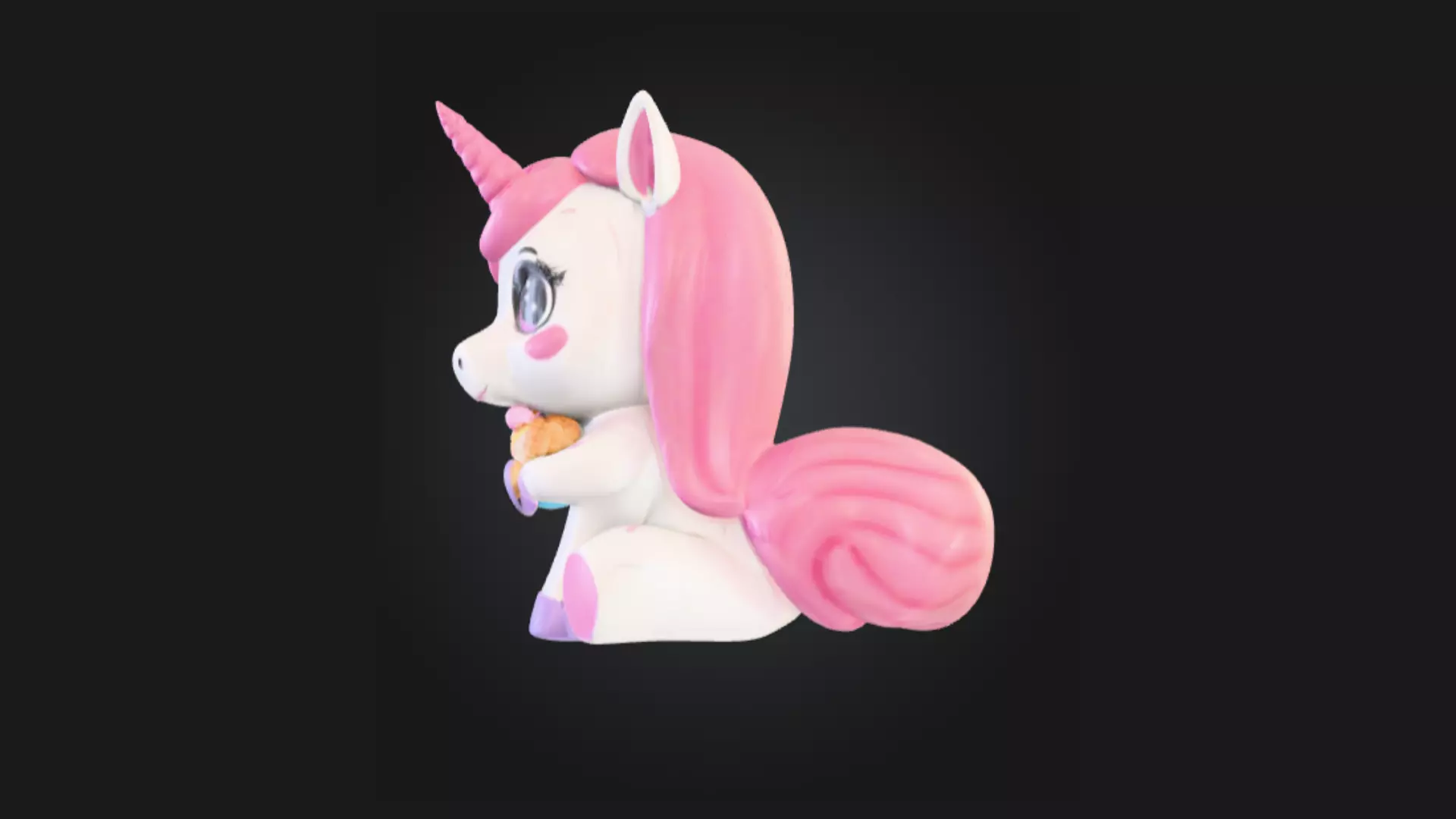 Unicorn Ice Cream Treat Cute Cartoon 3D Print Toy Character 3D print model_1