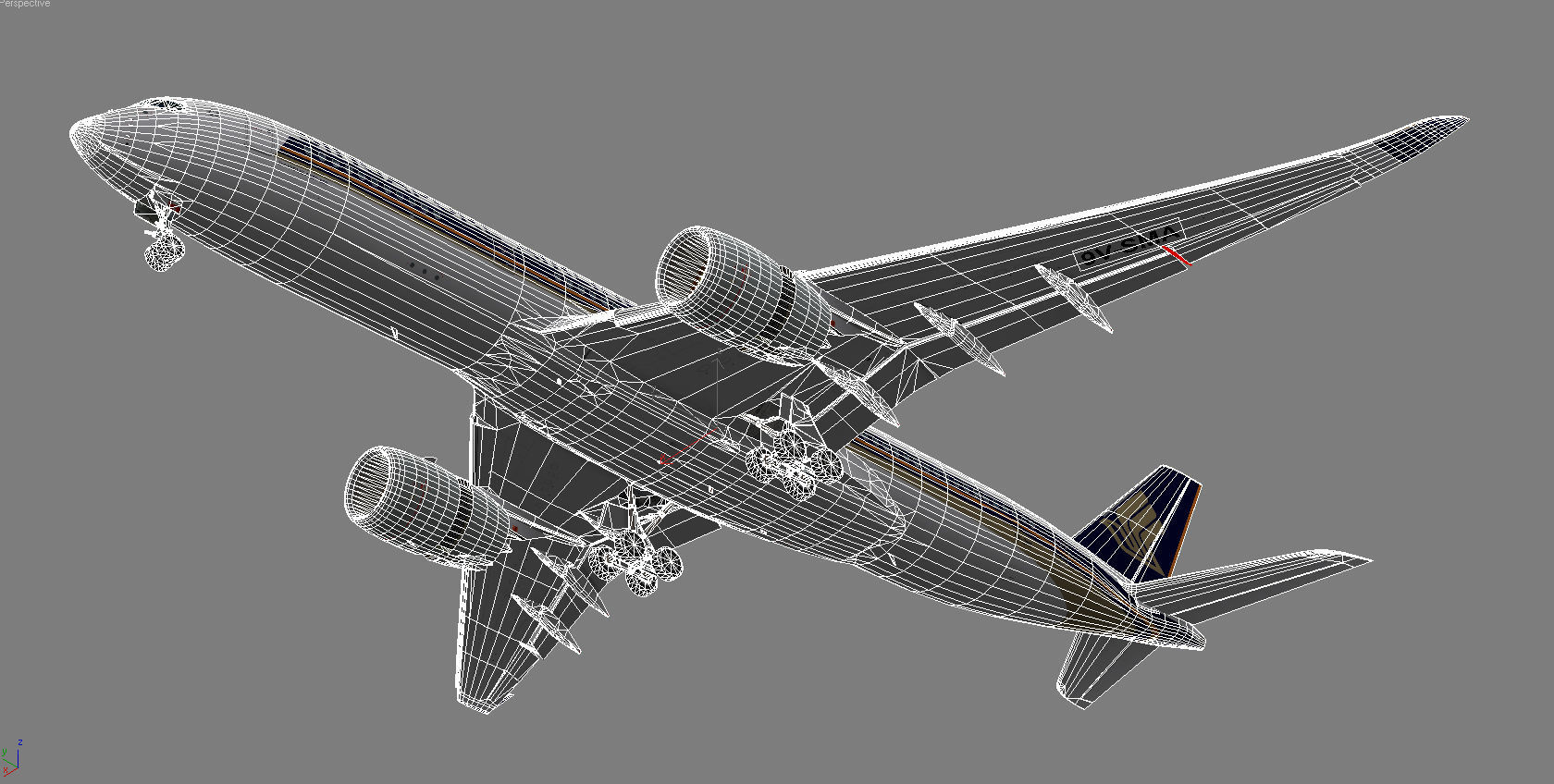 Airbus A350-900 XWB Singapore Airlines Low-poly 3D model_12