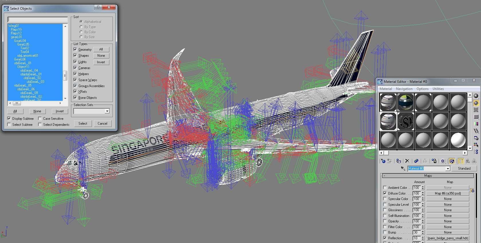 Airbus A350-900 XWB Singapore Airlines Low-poly 3D model_15