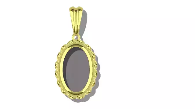 Twisted Bezel Pendant 3D Model 