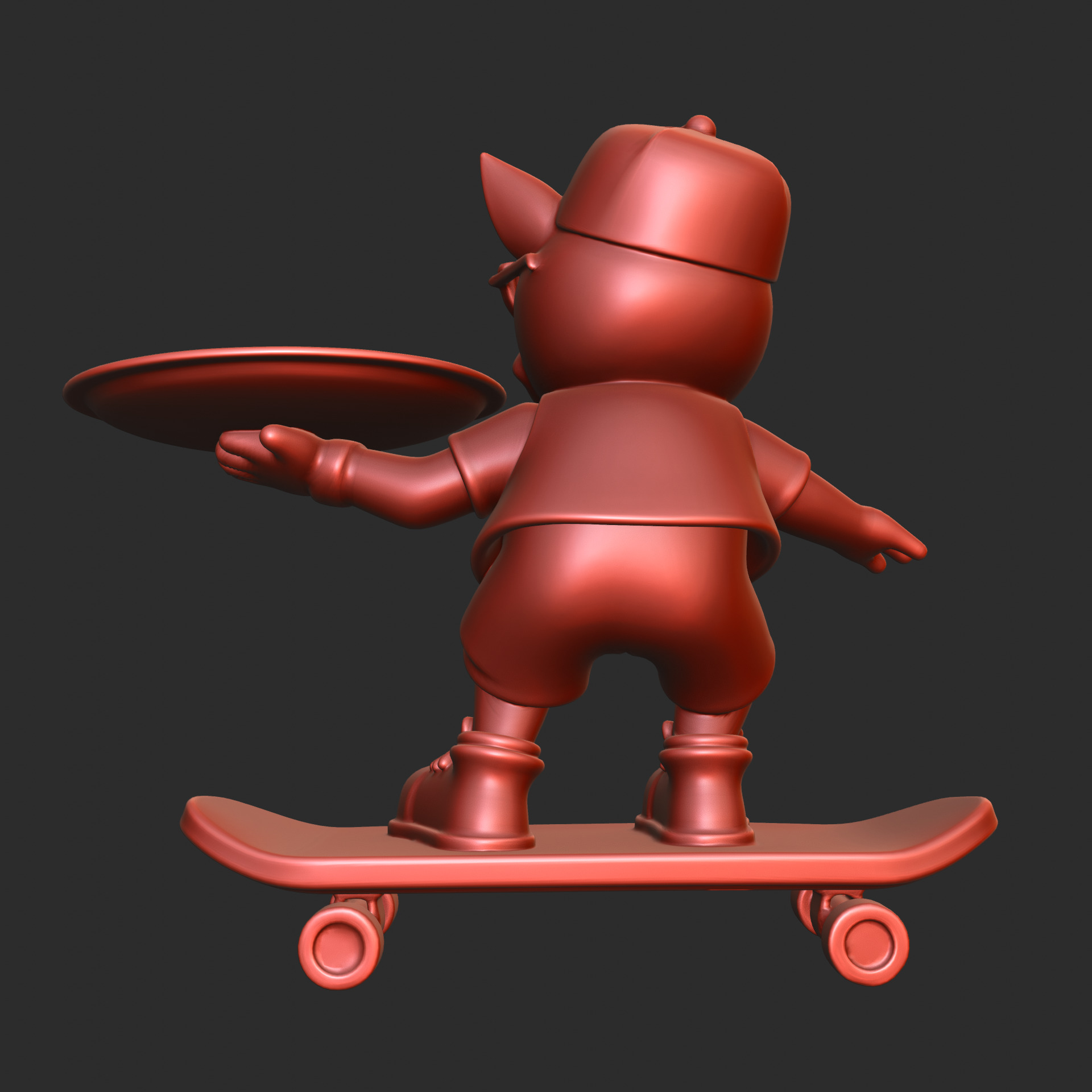 Skateboard Bulldog Tray 3D print model_7