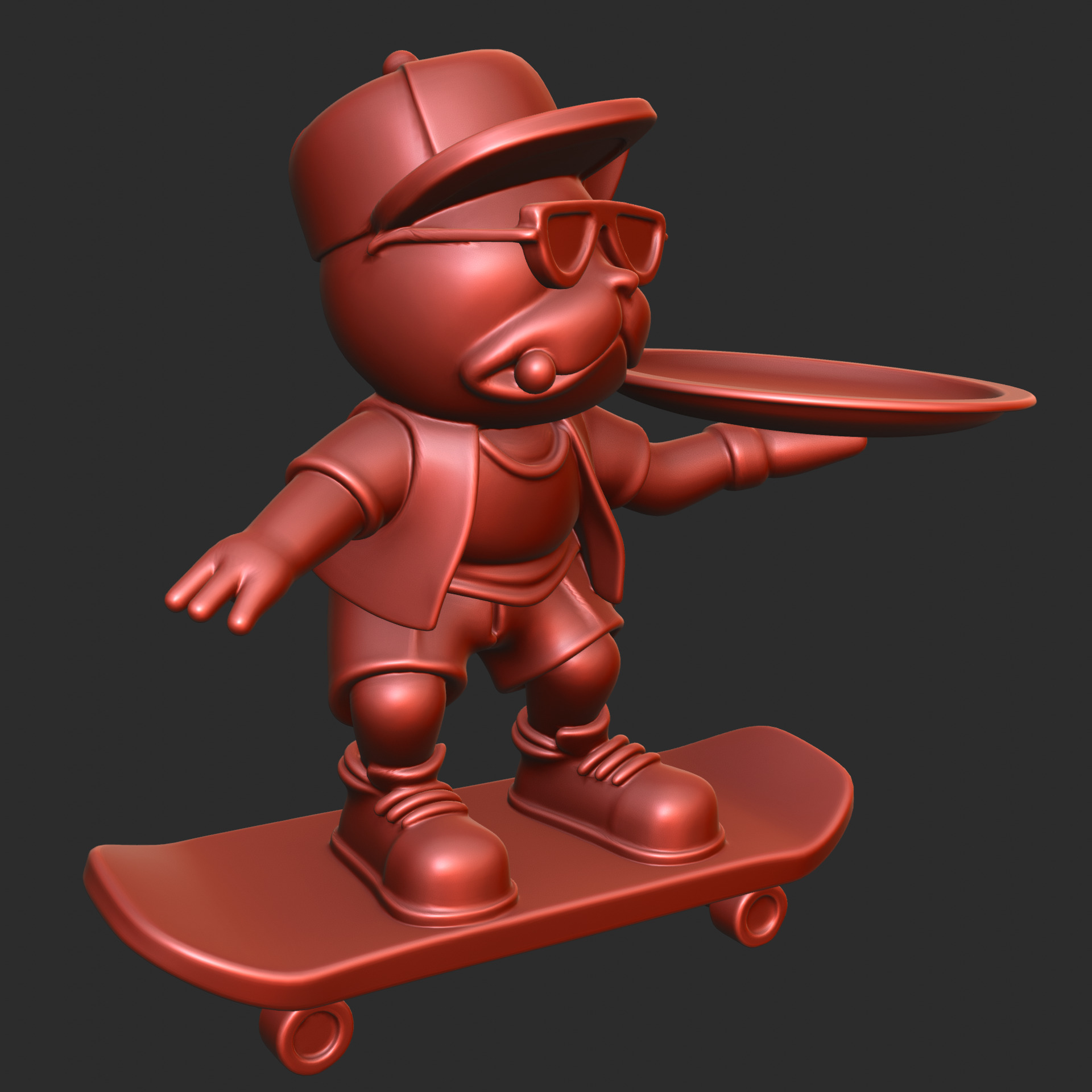 Skateboard Bulldog Tray 3D print model_5