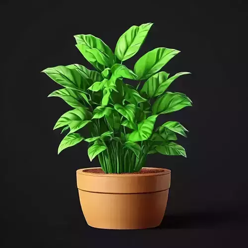 Realistic Potted Plant 3D Model Low-poly 3D model