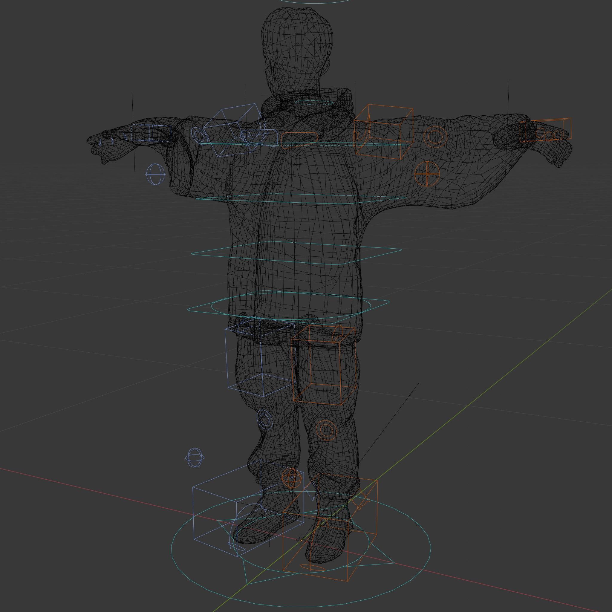 Rigged and Animated ShortHaired Character with Orange Reflect... Low-poly 3D model_5