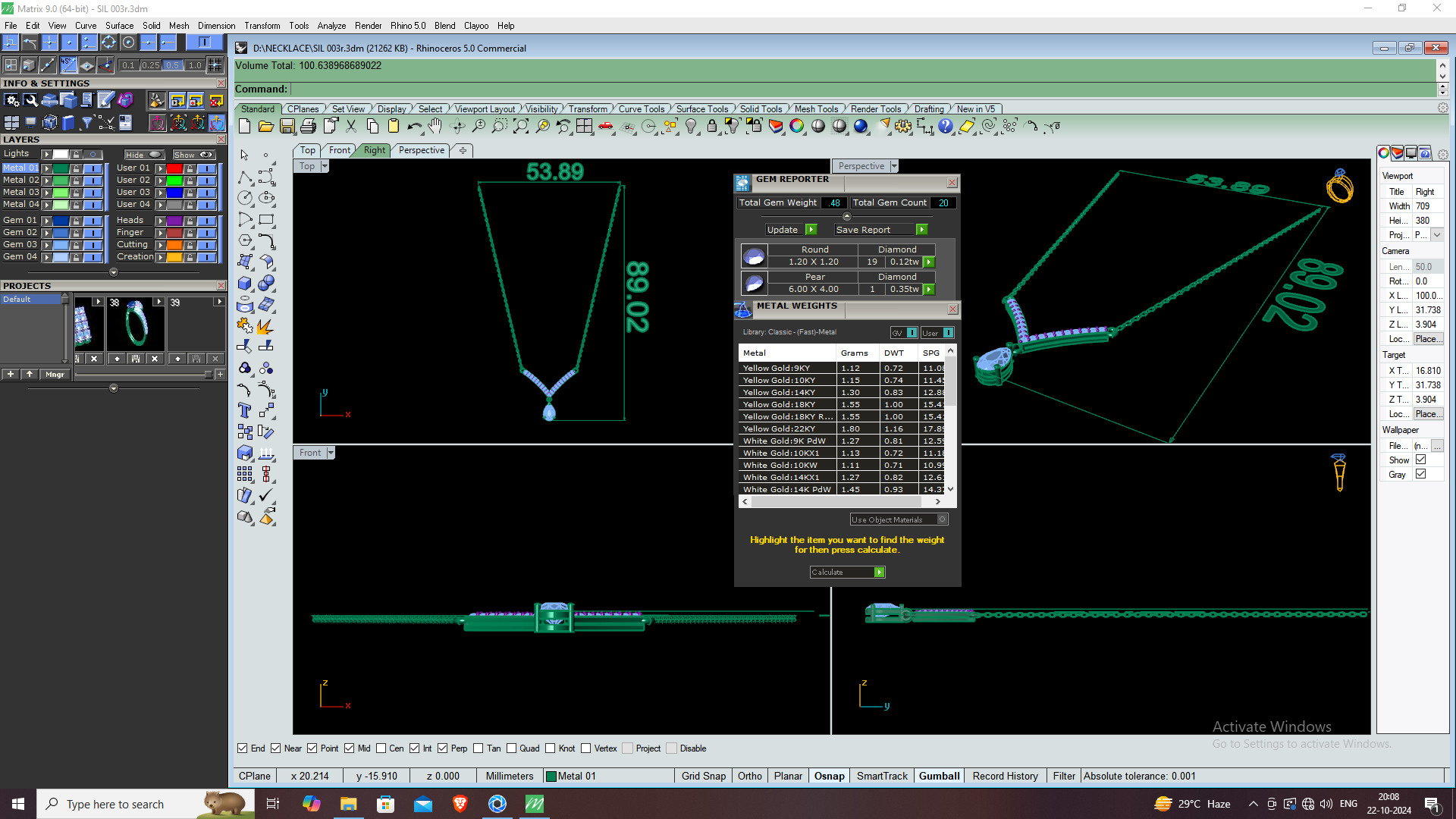 NECKLACE DIAMOND -CAD-029 3D model_12