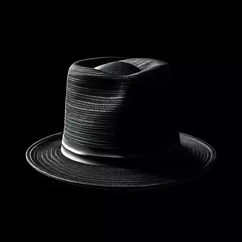 Realistic Black Fedora Hat 3D Model Low-poly 3D model