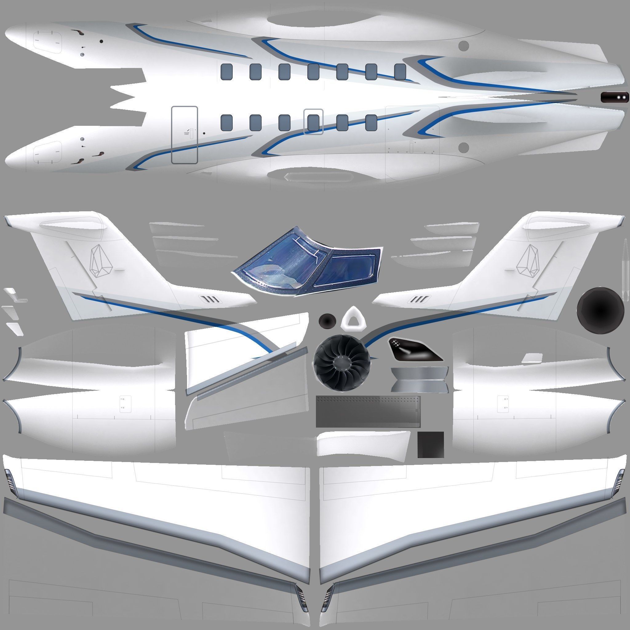 Air plane Free low-poly 3D model_4