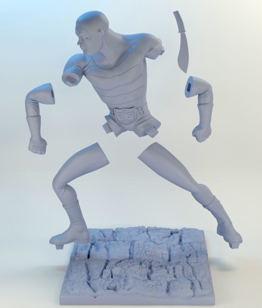 Shocker Combatman SET 4 Action 1 Chibi style 3D Model Collection_5