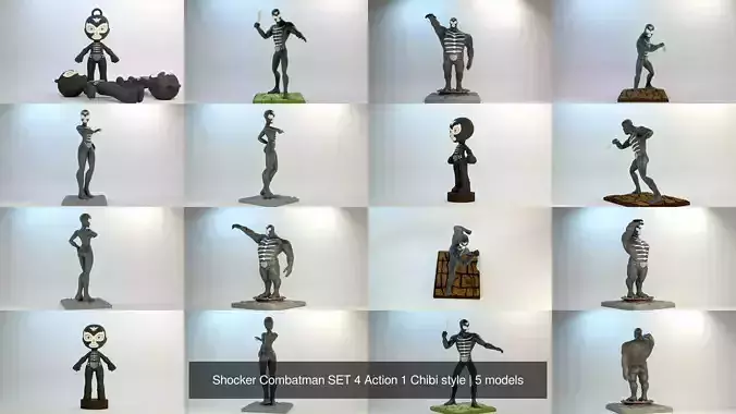 Shocker Combatman SET 4 Action 1 Chibi style