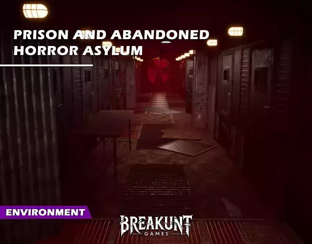 Prison and abandoned horror asylum - Unreal Engine 5  Game ready Low-poly 3D model