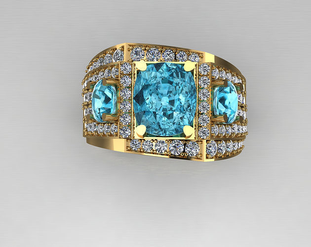 Ring Man blue zircon 3D model
