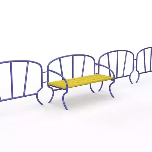 Fence with Bench for Playground