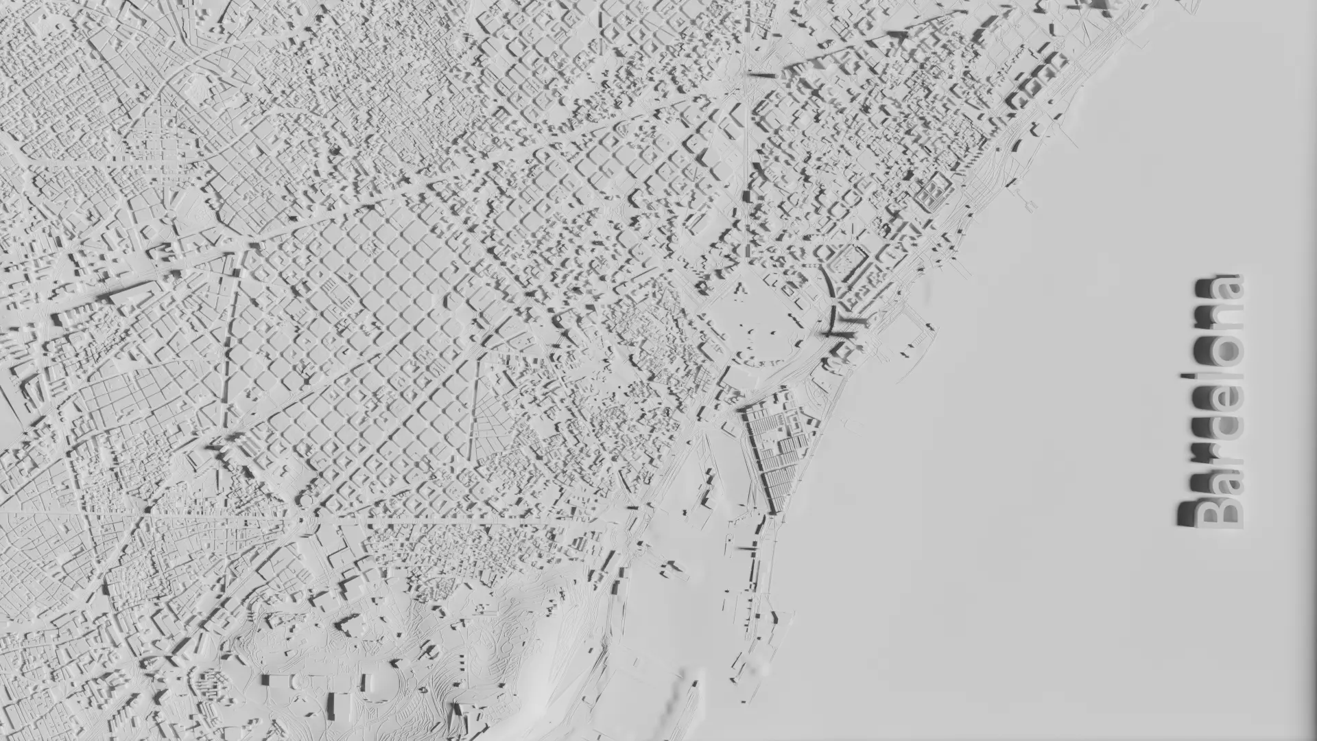 BARCELONA city 3D print model