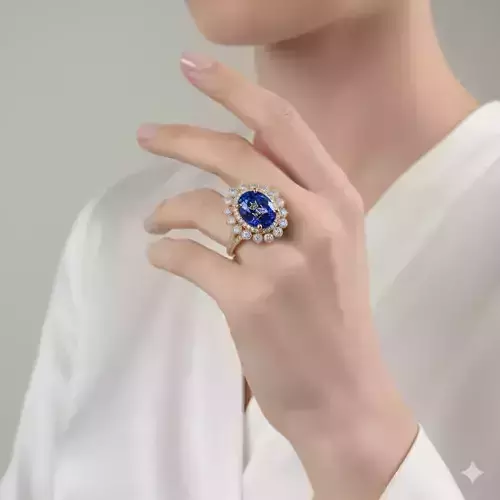 Royal Midnight Sapphire Ring  Luxury Oval Engagement Ring