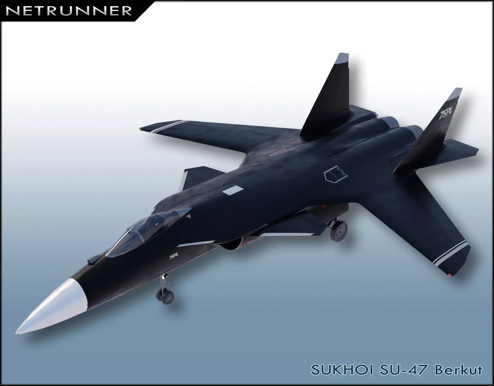 Sukhoi SU-47 Berkut Low-poly 3D model_0
