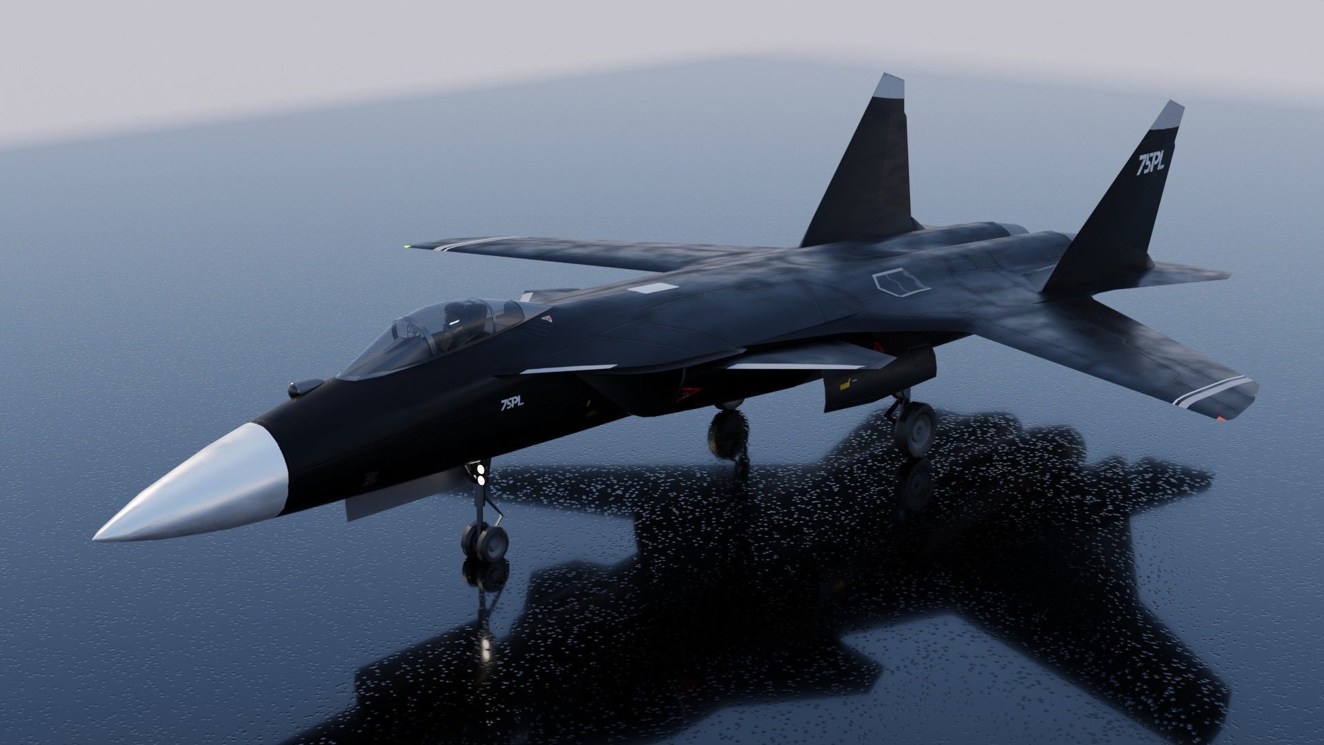 Sukhoi SU-47 Berkut Low-poly 3D model_7