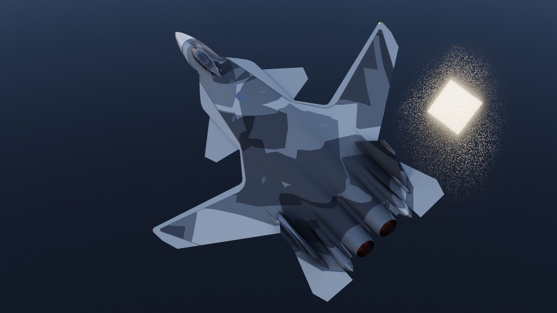 Sukhoi SU-47 Berkut Low-poly 3D model_13