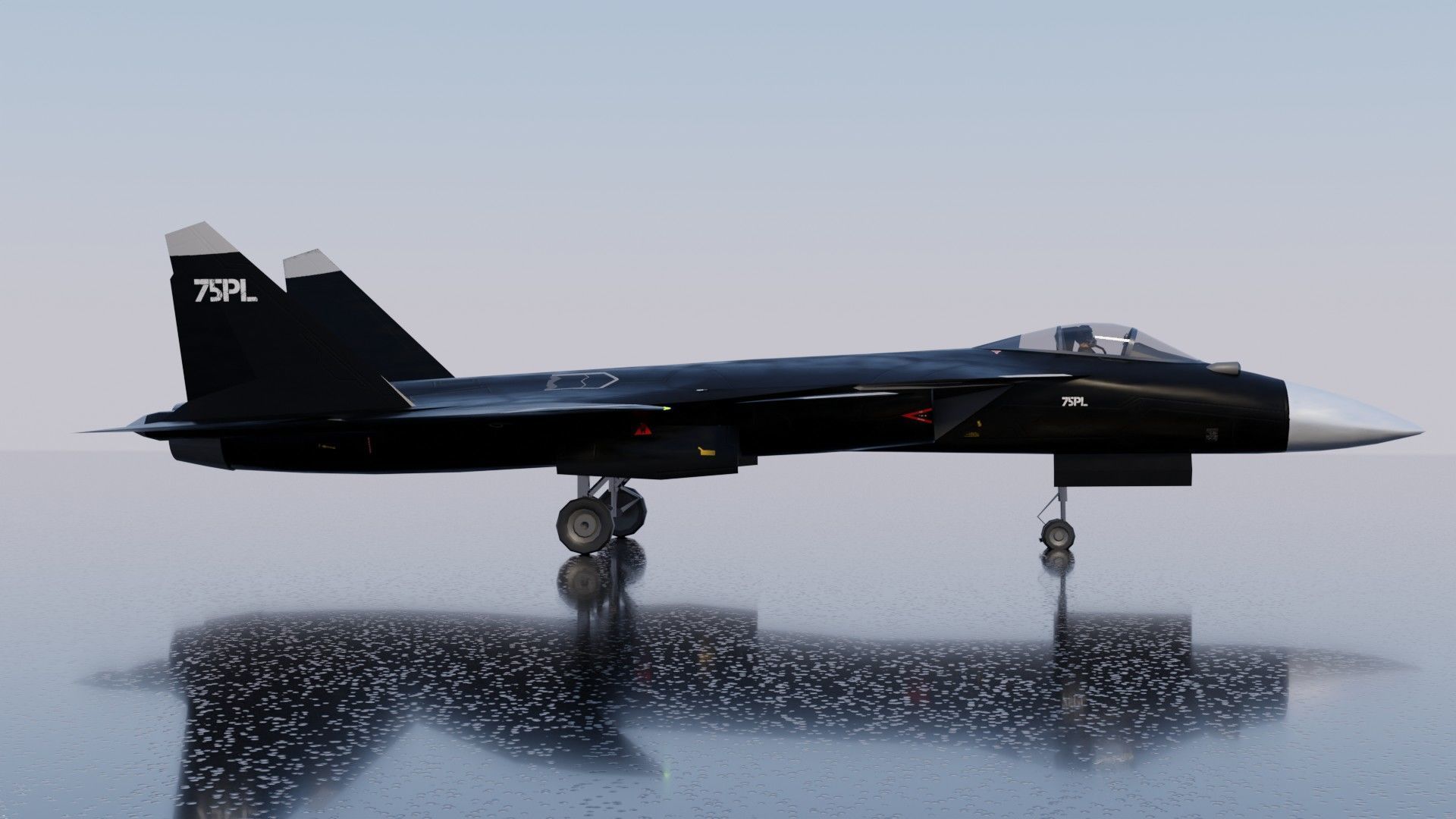 Sukhoi SU-47 Berkut Low-poly 3D model_8