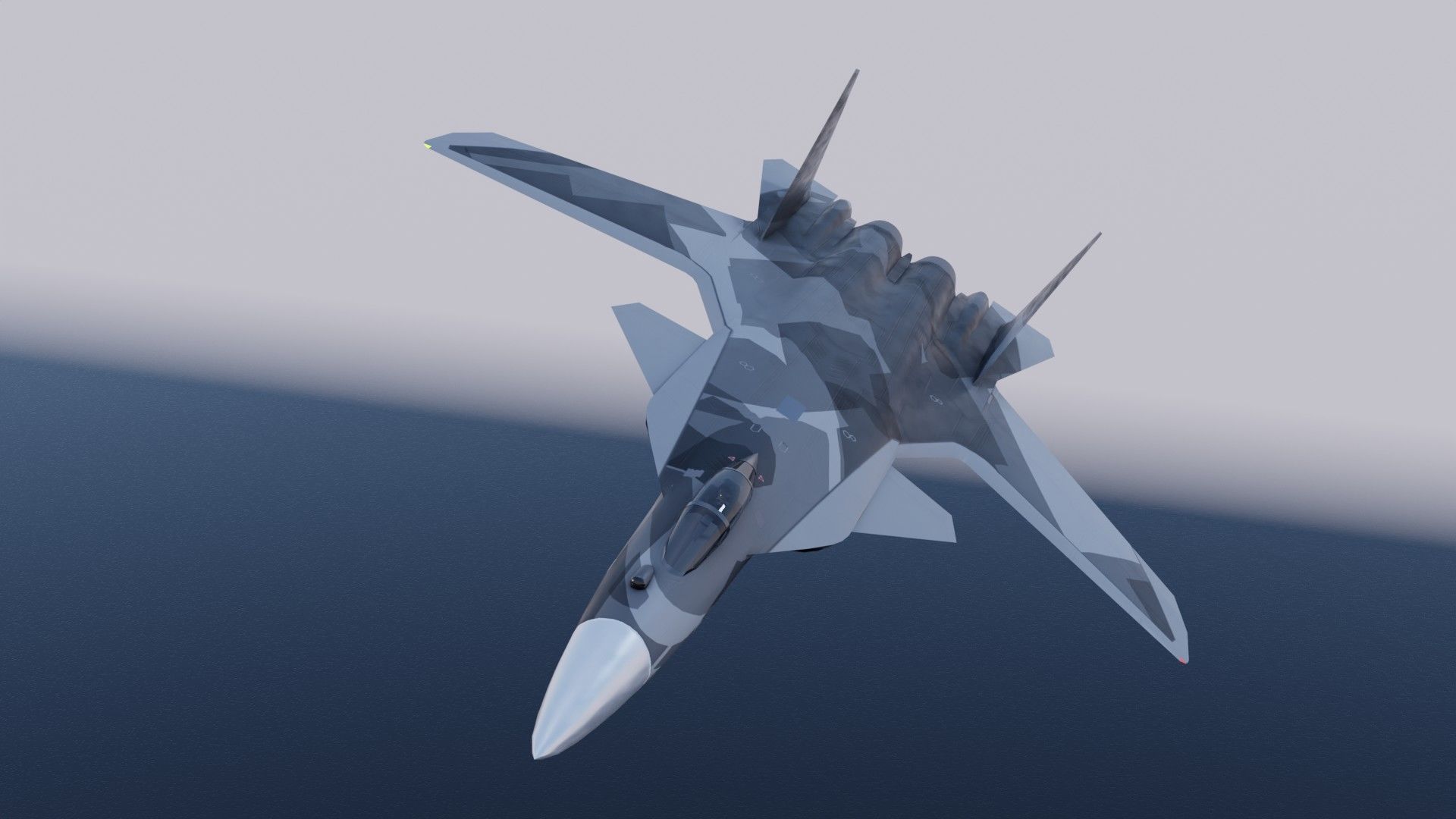 Sukhoi SU-47 Berkut Low-poly 3D model_14