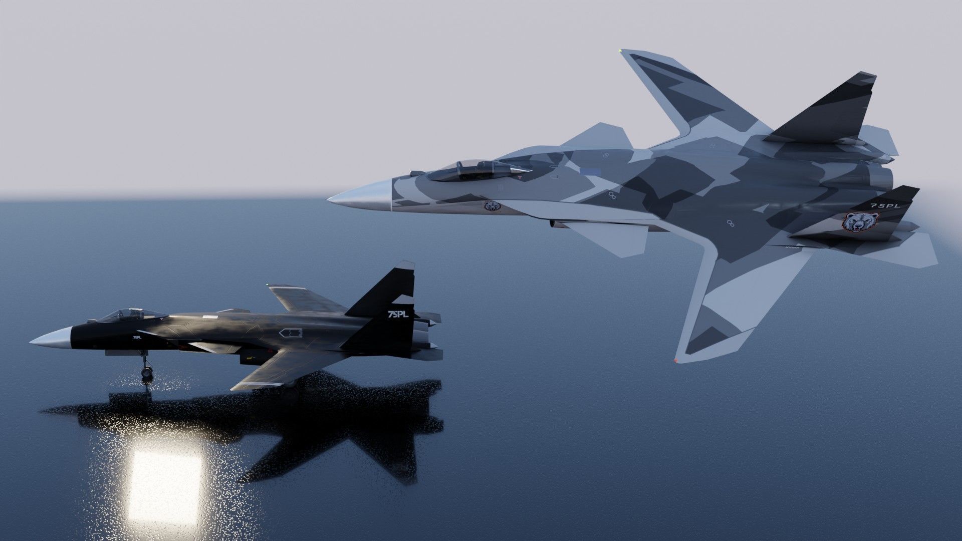 Sukhoi SU-47 Berkut Low-poly 3D model_15