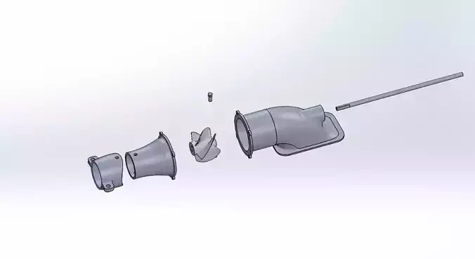 water Jet 60mm to 35mm 3D print model