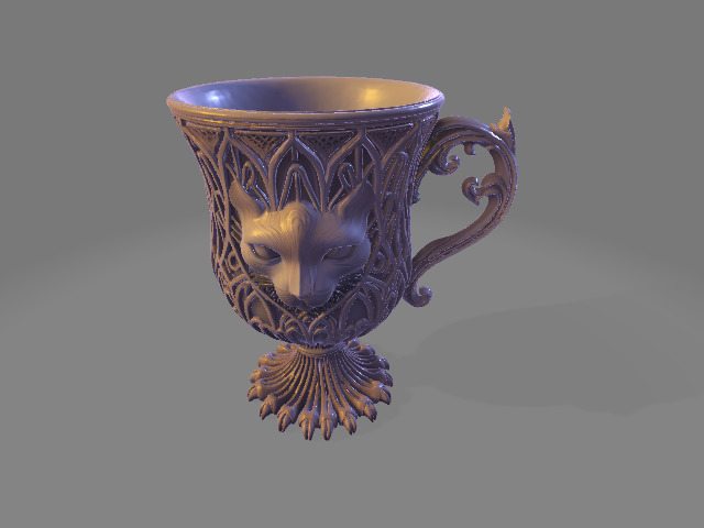 Gothic Cat Chalice Mug 3D print model_2