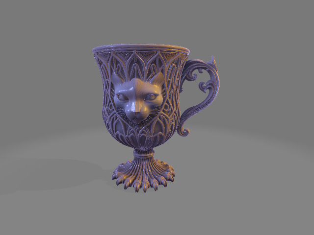 Gothic Cat Chalice Mug 3D print model_5