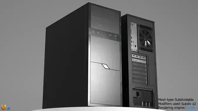 Generic Office PC Case  3D model
