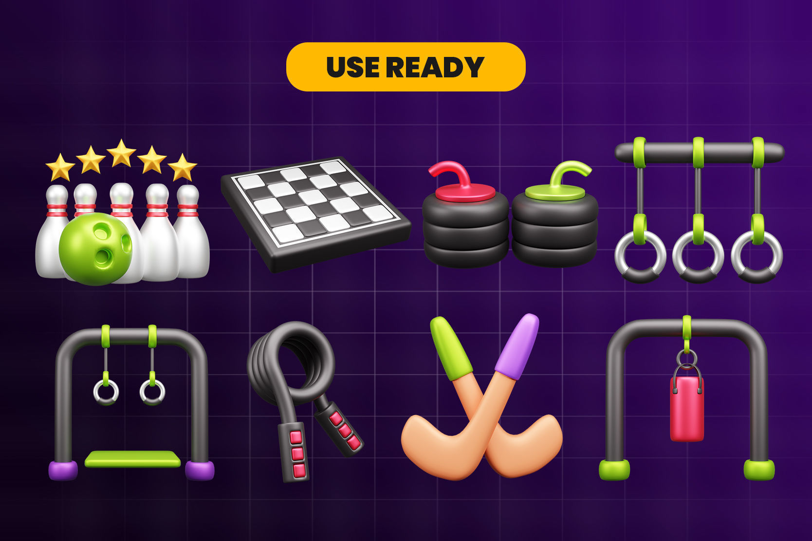 Sports Equipments 3d Icon Pack 3D model_3