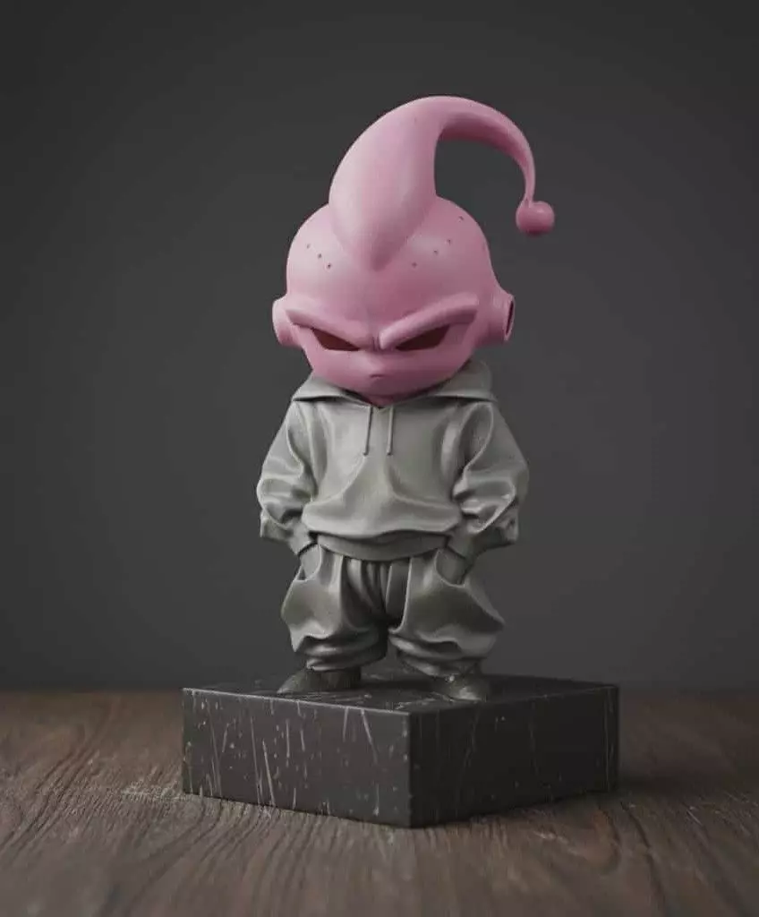 Majin Buu in Streetwear - 3D Printable Model - Pre-Supported   3D print model_0