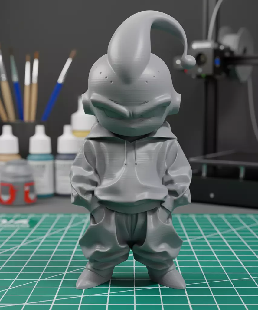 Majin Buu in Streetwear - 3D Printable Model - Pre-Supported   3D print model_1