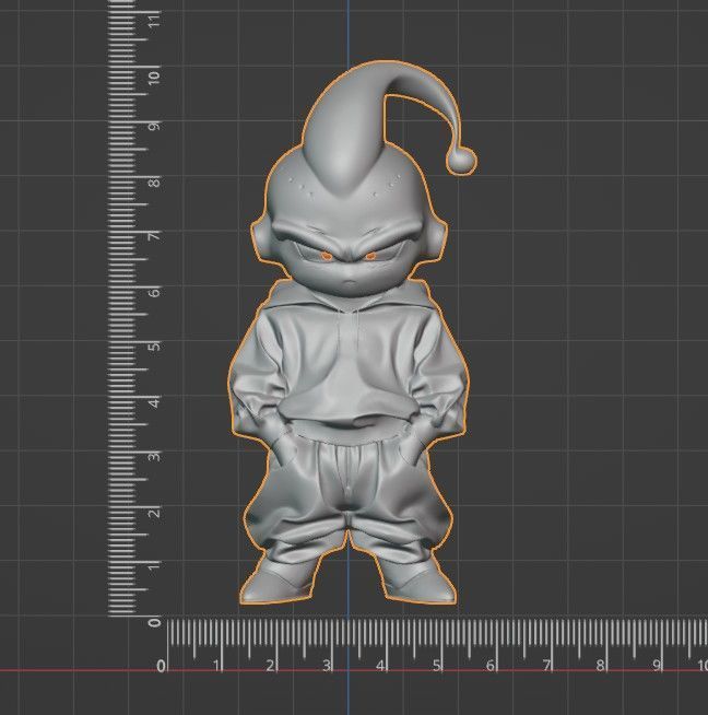 Majin Buu in Streetwear - 3D Printable Model - Pre-Supported   3D print model_3