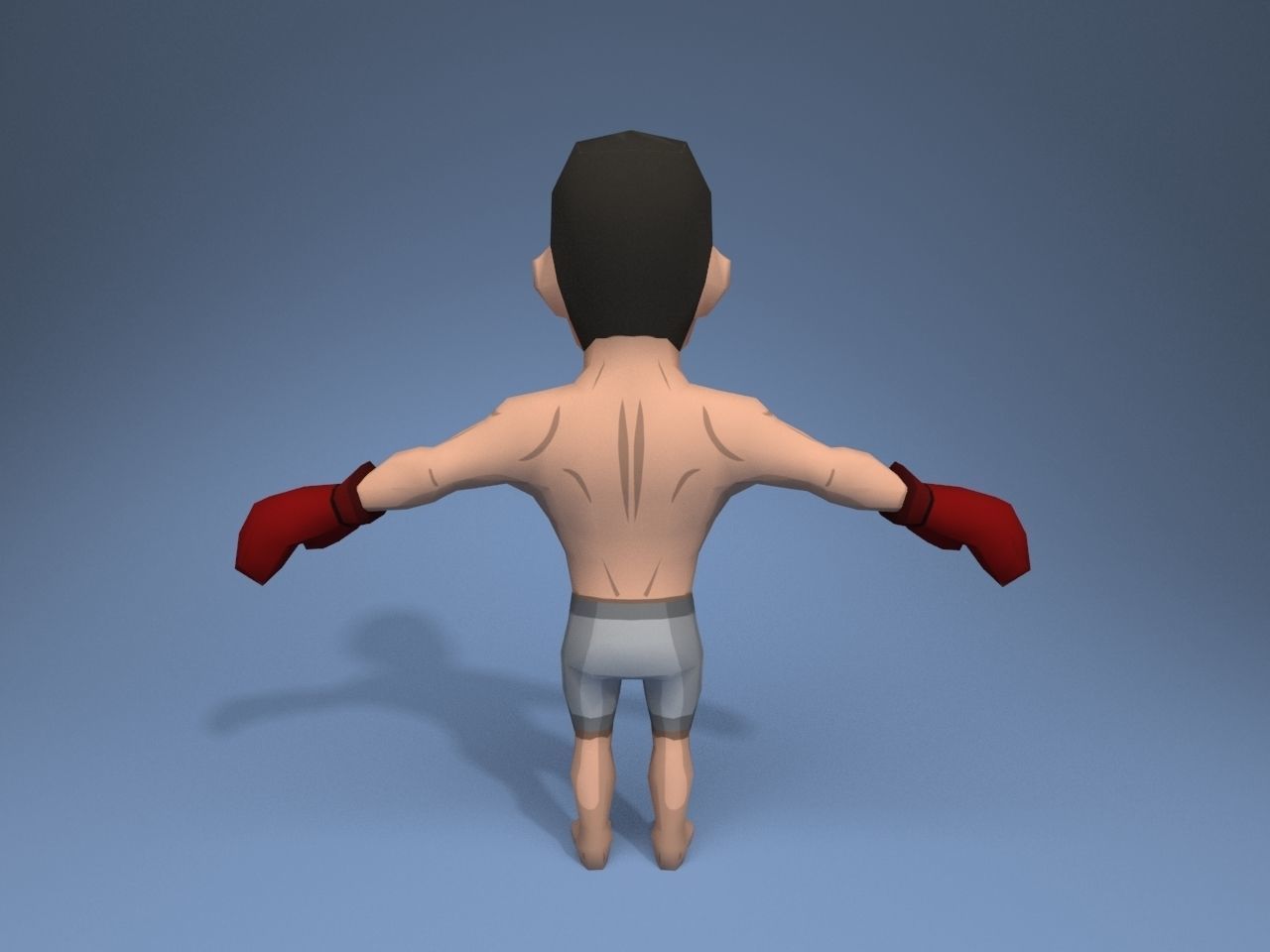 Boxer Fighter Low-poly 3D model_5