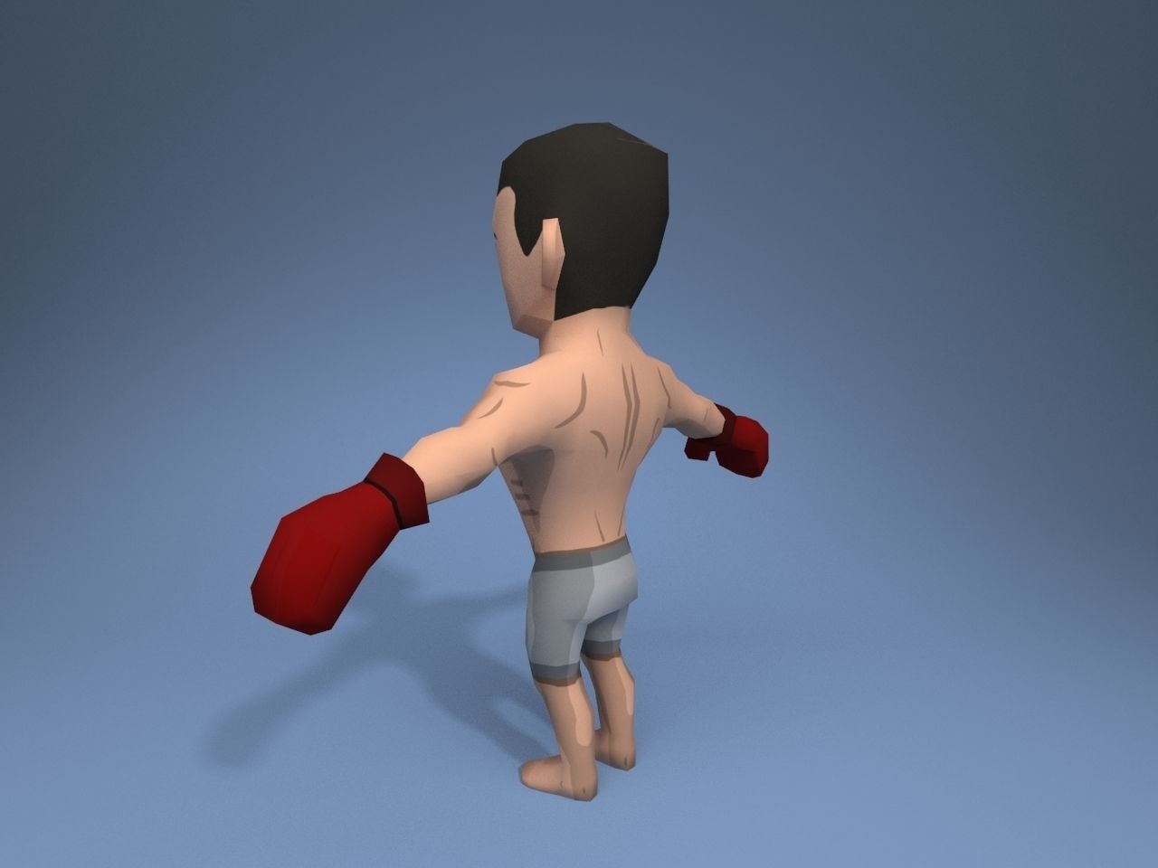 Boxer Fighter Low-poly 3D model_4
