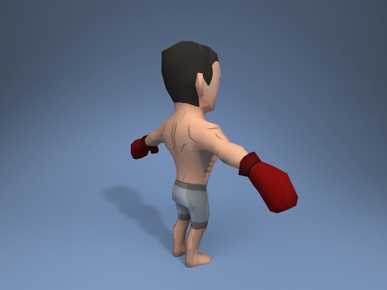 Boxer Fighter Low-poly 3D model_6