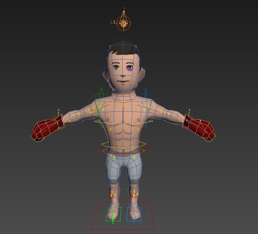 Boxer Fighter Low-poly 3D model_15