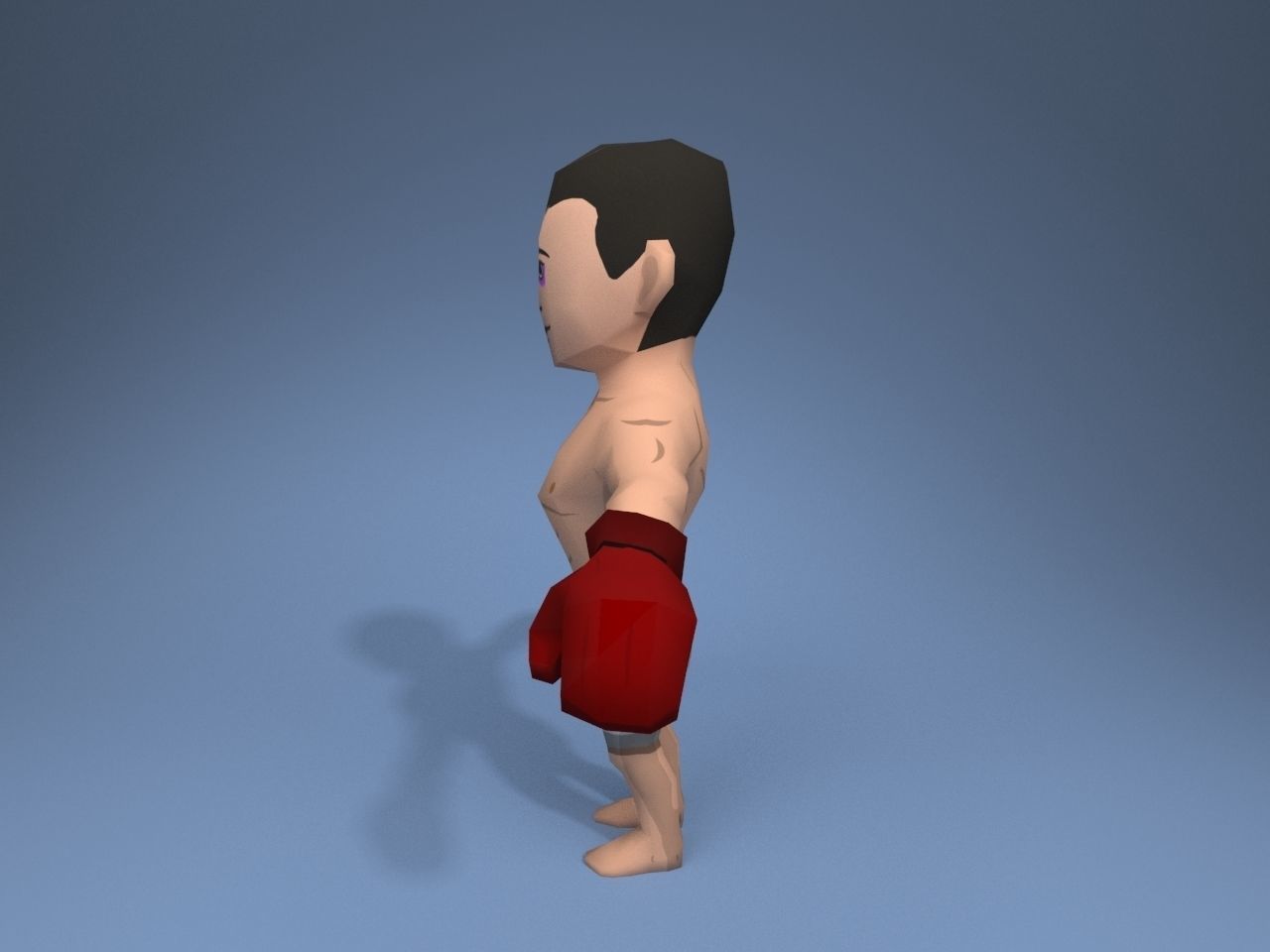 Boxer Fighter Low-poly 3D model_3