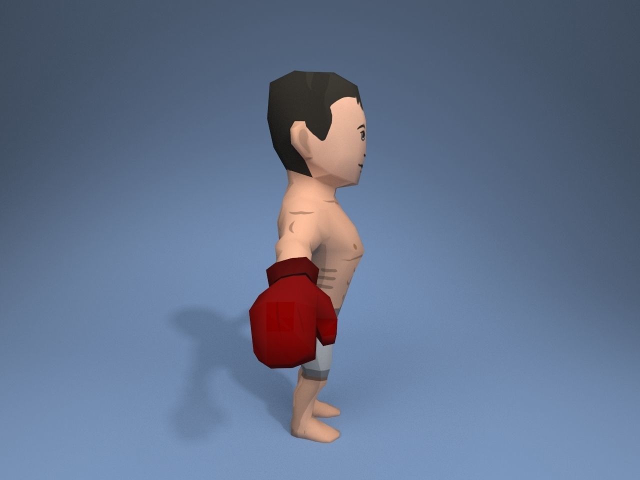 Boxer Fighter Low-poly 3D model_7