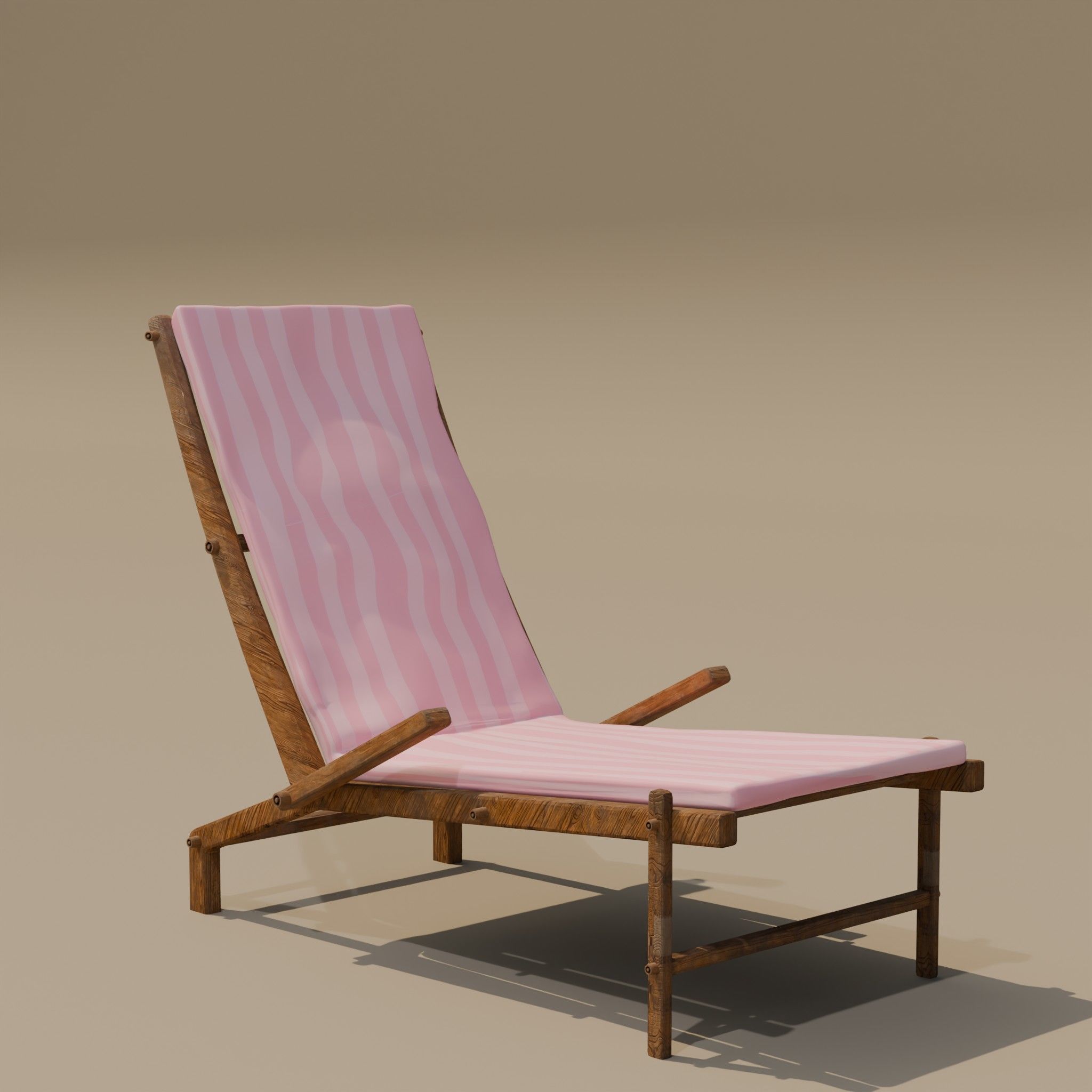 beach chair and umbrella 3D model_12