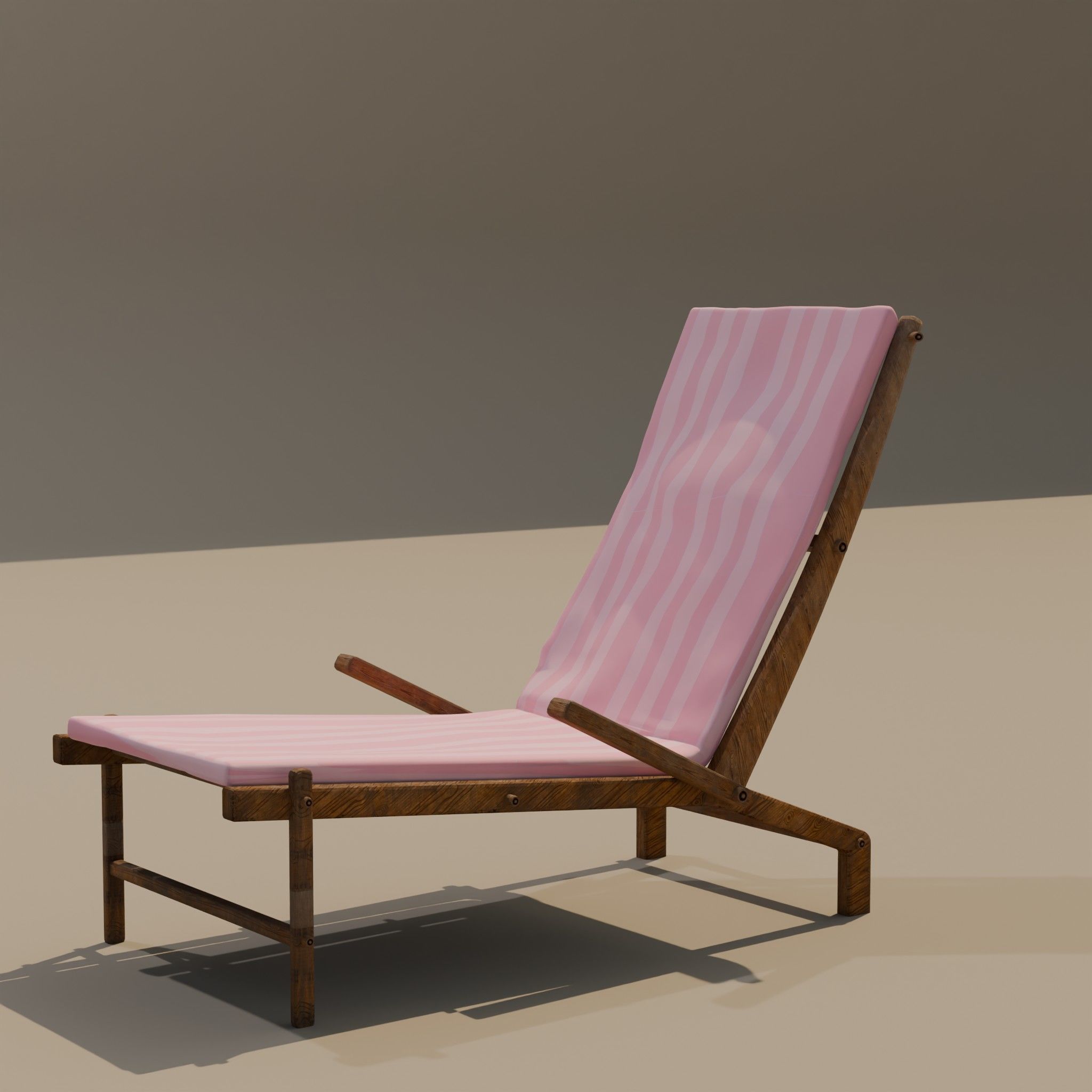 beach chair and umbrella 3D model_7