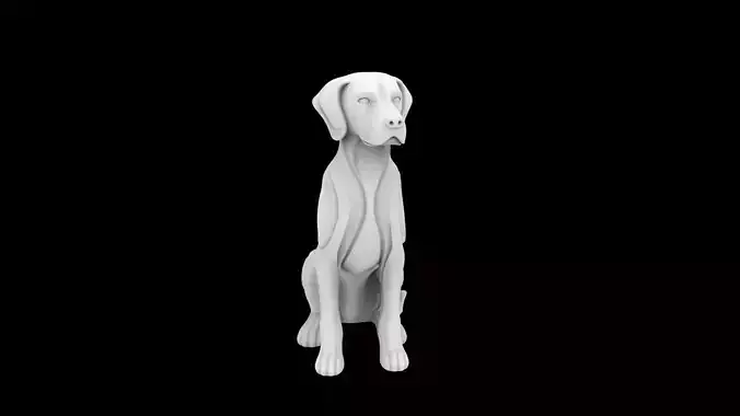 Stylized Dog Statue Sculpture for Print