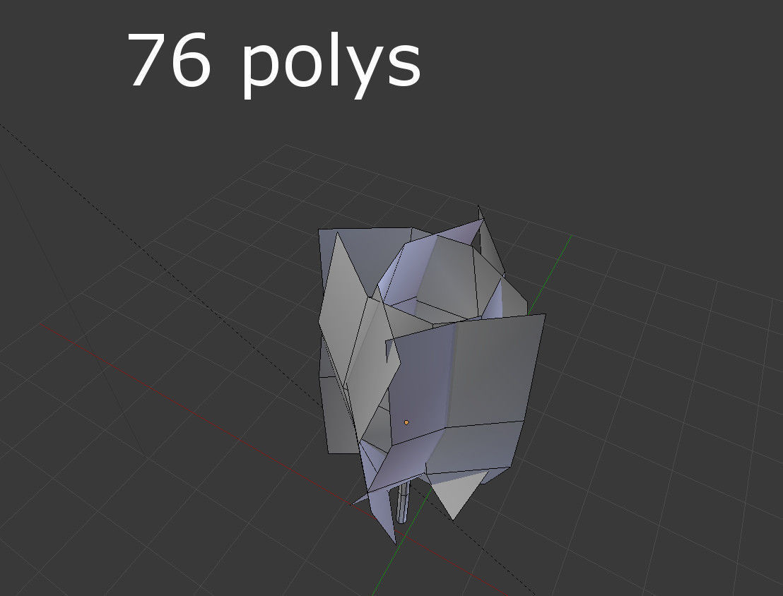 Tree plant on stick Low-poly 3D model_5