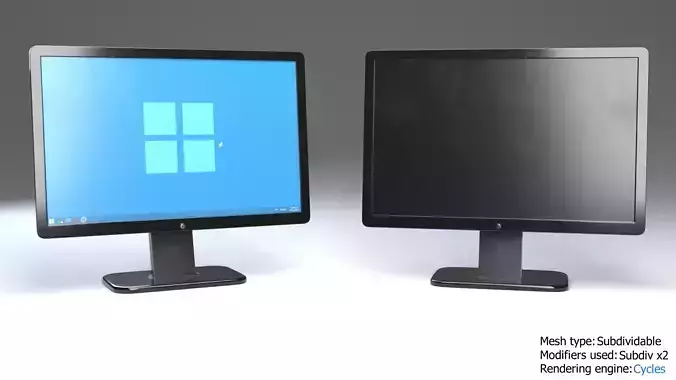 Generic Office PC Monitor 3D model
