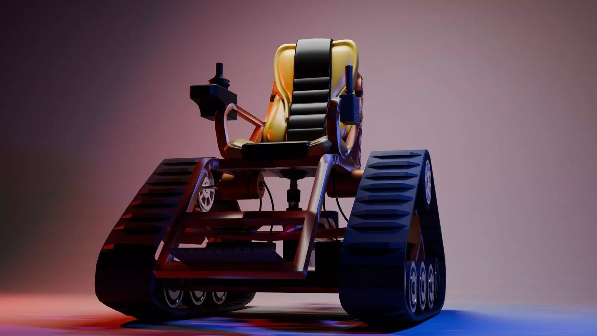 Tracked All Terrain Electric Wheelchair Rover Chair 3D Model Low-poly 3D model