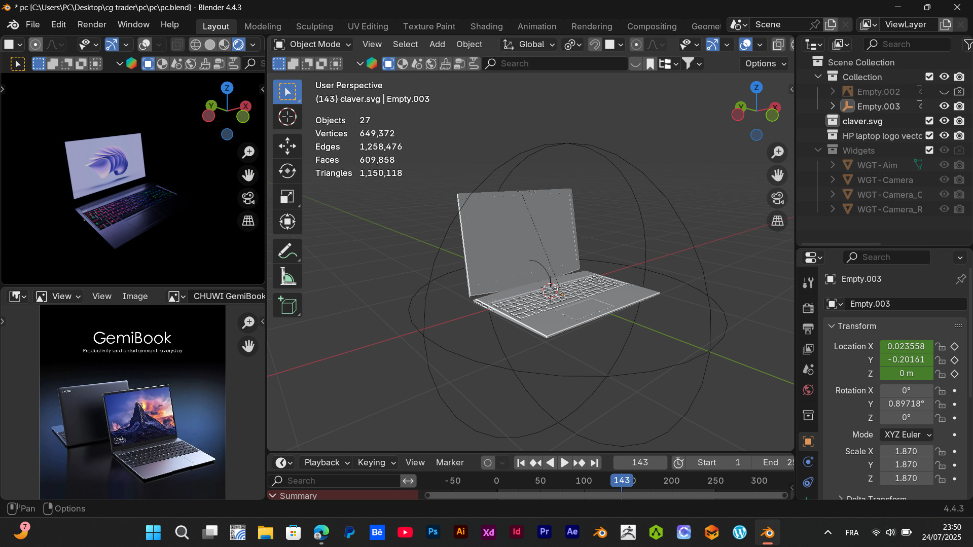 laptop HP Zbook 15v g5 pro 3D print model_1