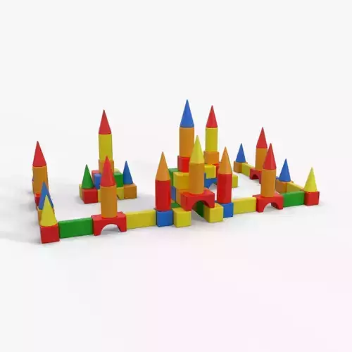 Toy Castle Made of Blocks