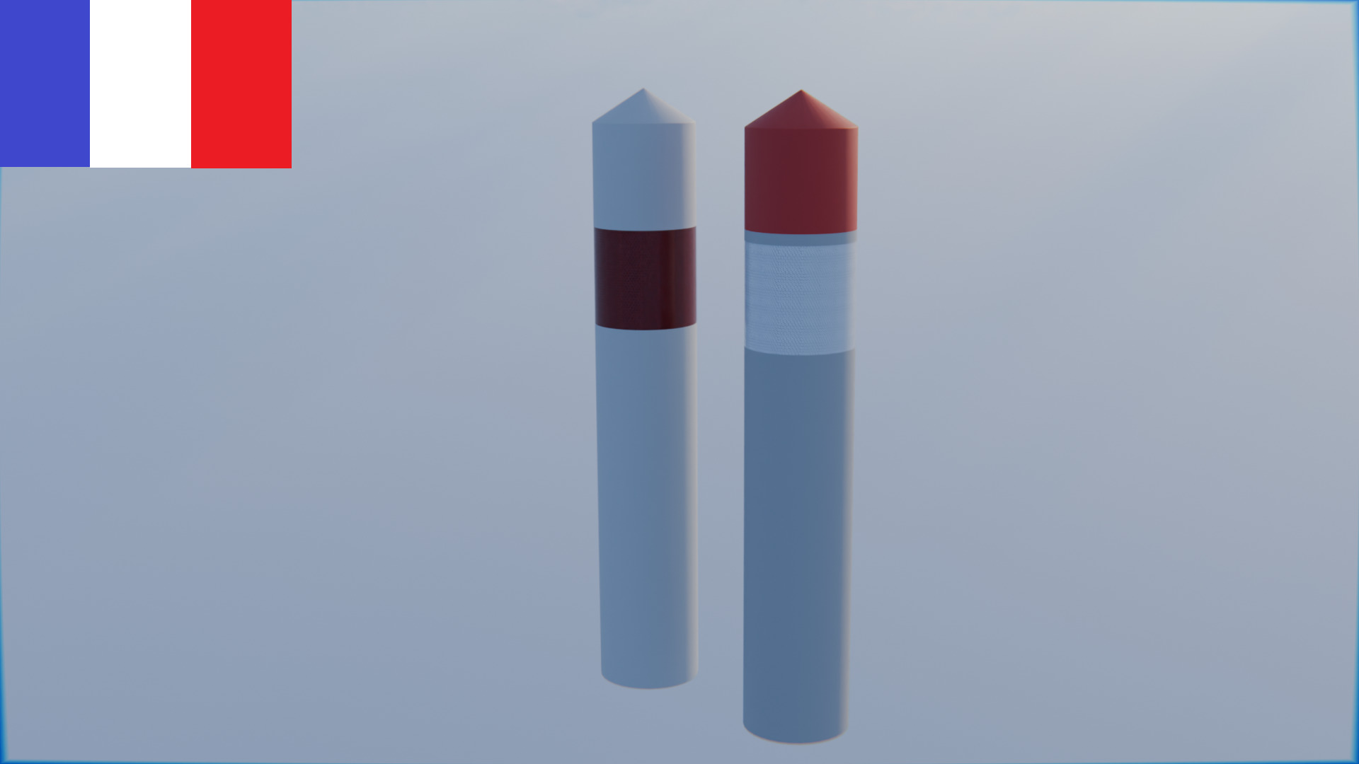 Bollards and Road Delineator Posts from different countries 3D model_2