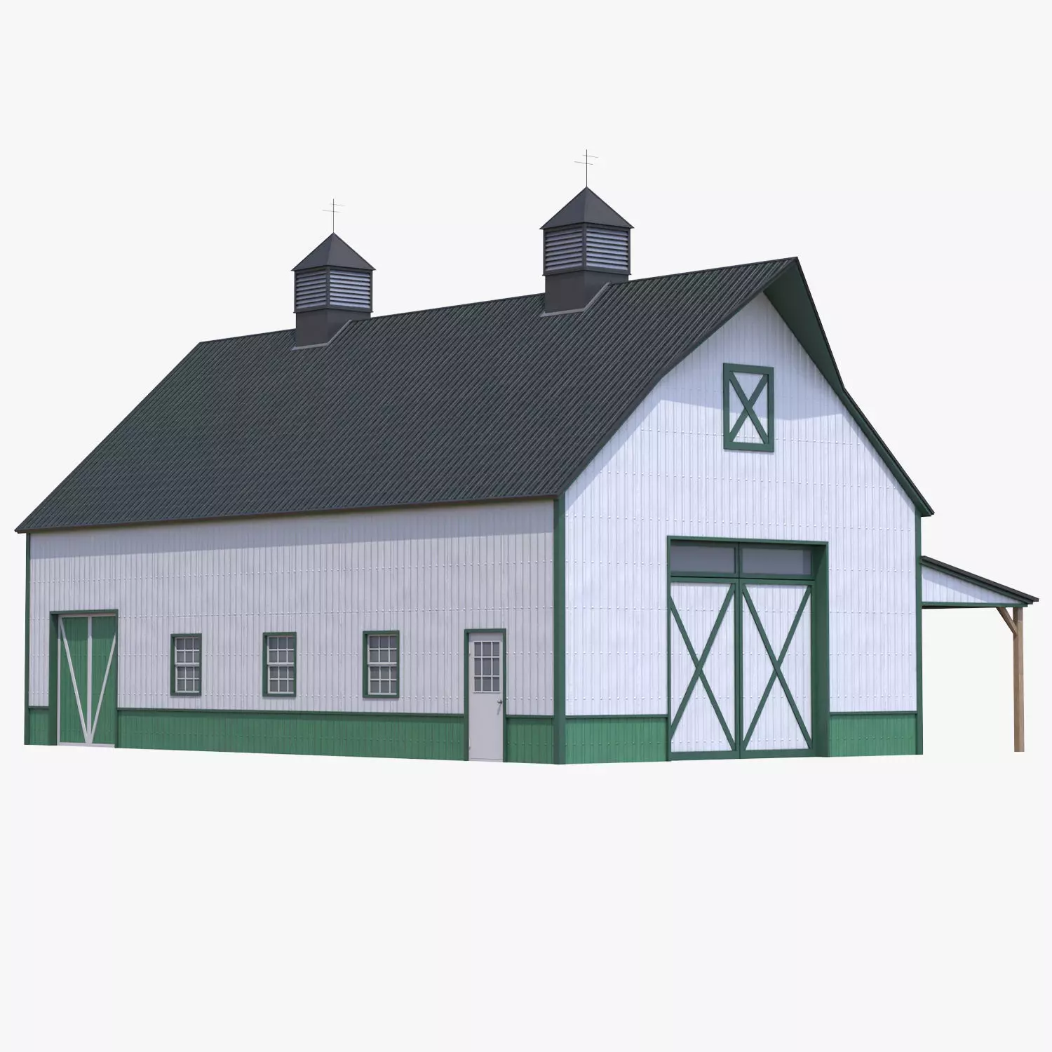 Green Industrial Building 10 Free low-poly 3D model